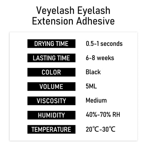 VEYES Inc 5ml Eyelash Extension Glue – Fast Drying (0.5s), Strong Adhesive with 7-Week Retention for Volume Lash Extensions