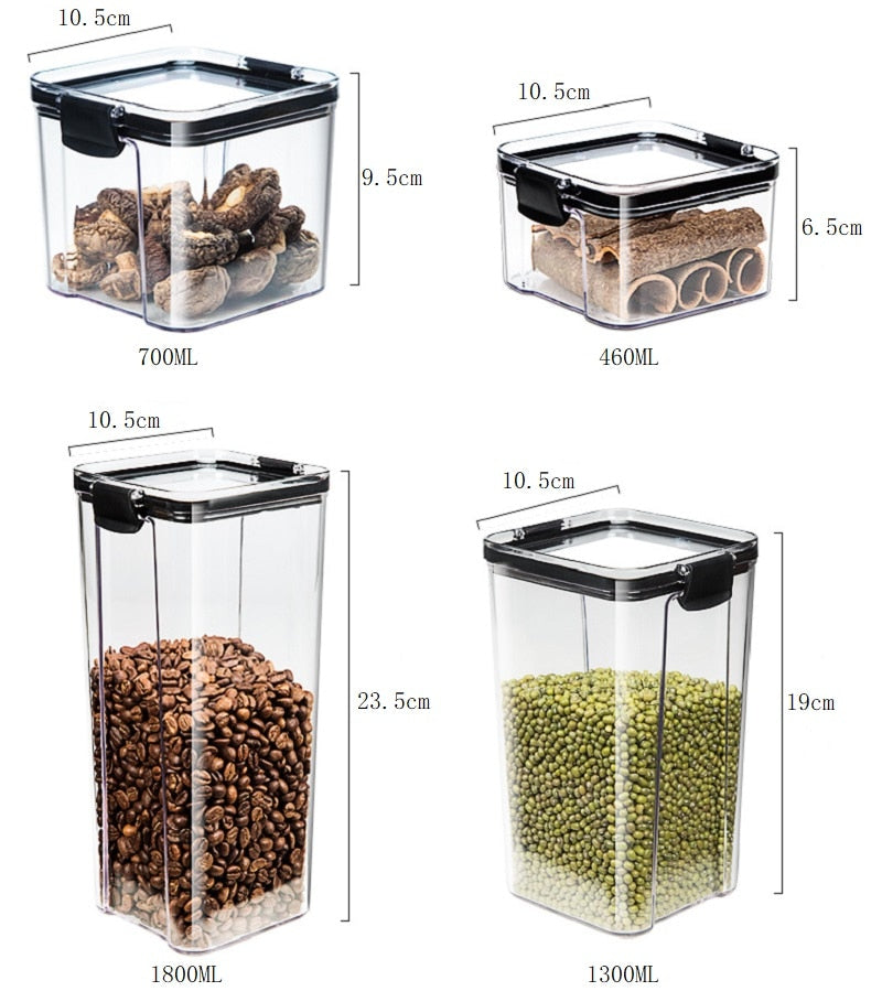 Plastic Sealed Cans Kitchen Storage Box - Golden Buy