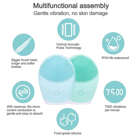 Silicone Facial Brush Cleansing & Skin Massager - Golden Buy