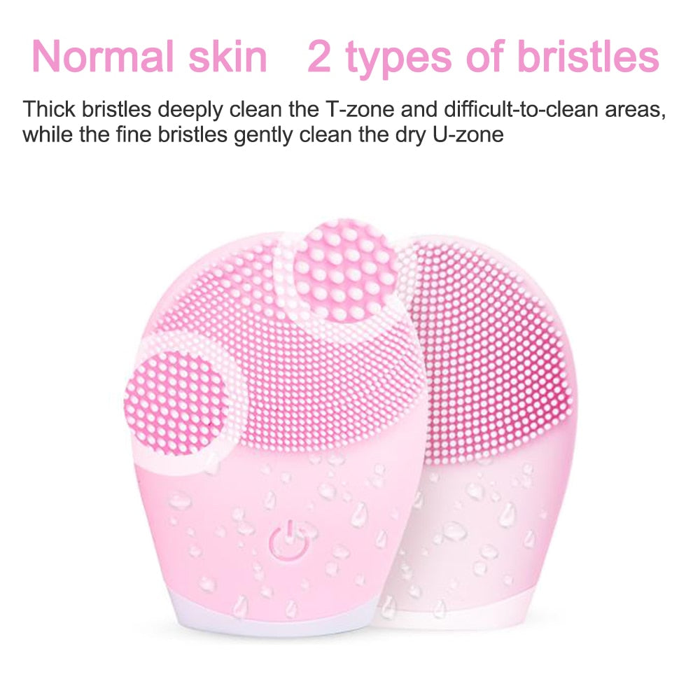 Silicone Facial Brush Cleansing & Skin Massager - Golden Buy
