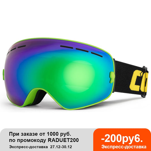 Ski Goggles Double Layers UV400 Big Ski Glasses - Golden Buy